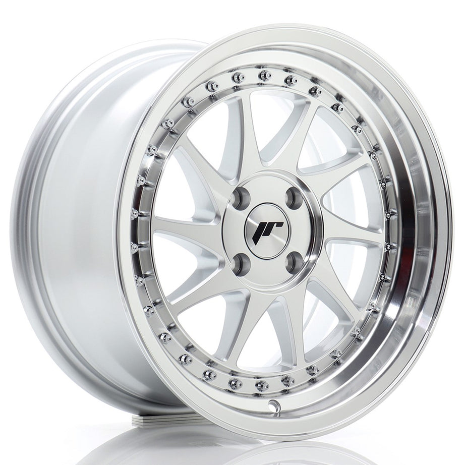 JR Wheels JR26 16x8 ET30 4x100 Llanta frontal mecanizada plateada