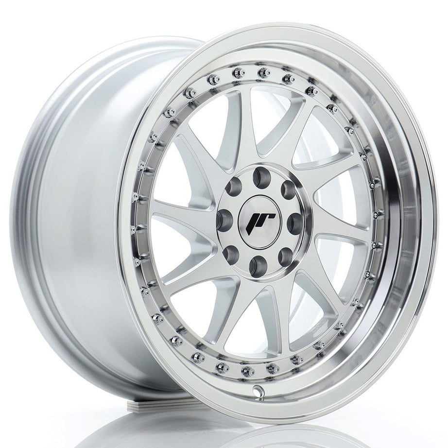 JR Wheels JR26 16x8 ET25 4x100/108 Llanta frontal mecanizada plateada