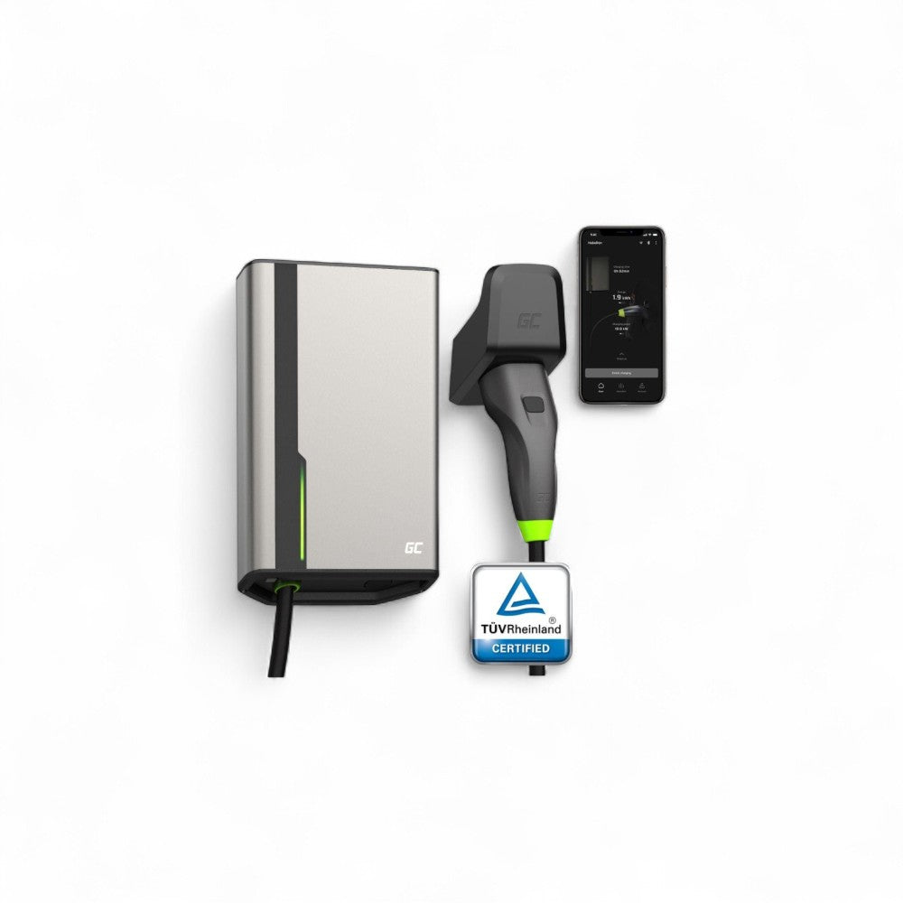 Carregador Wallbox Smart GREEN CELL 22 kW | Conector Tipo 2 | WiFi & Bluetooth – Controlo Total via App