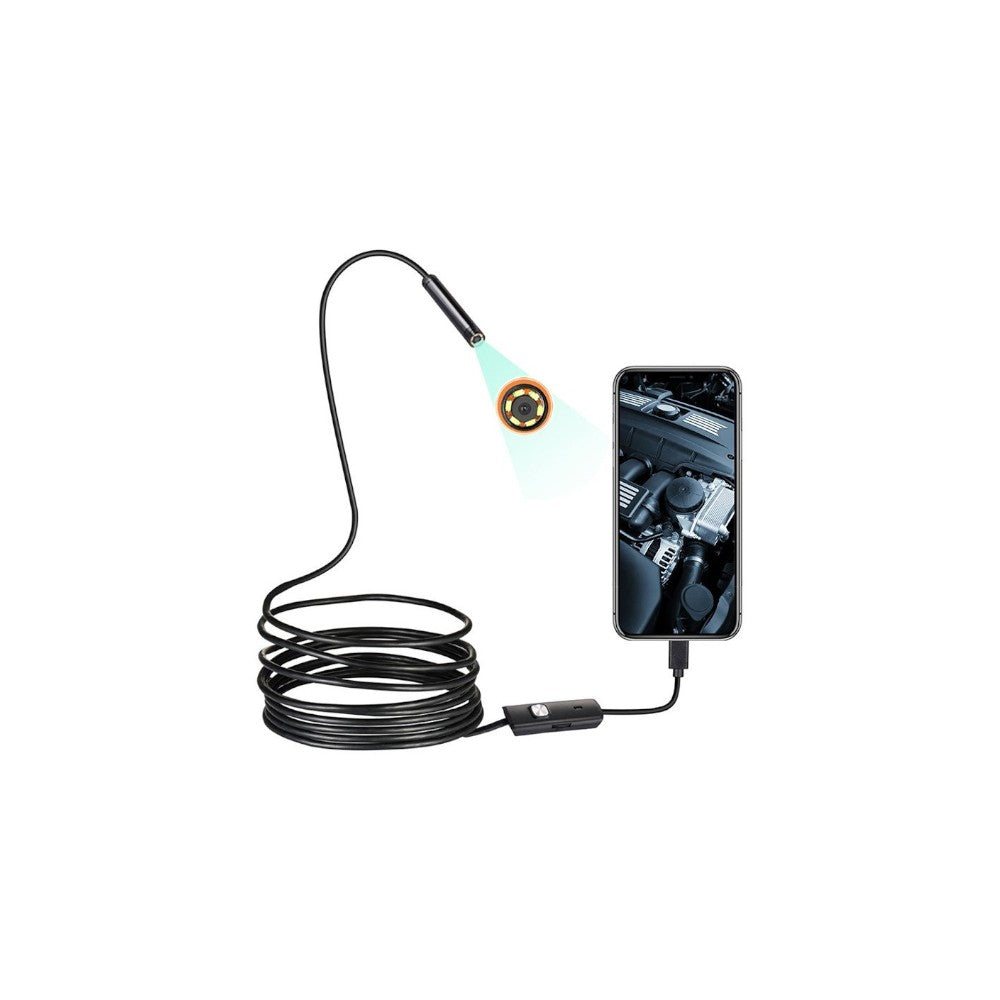 Endoscópio de Inspeção com Câmara 5 Metros | LED Integrado | Compatível com Android e PC via USB