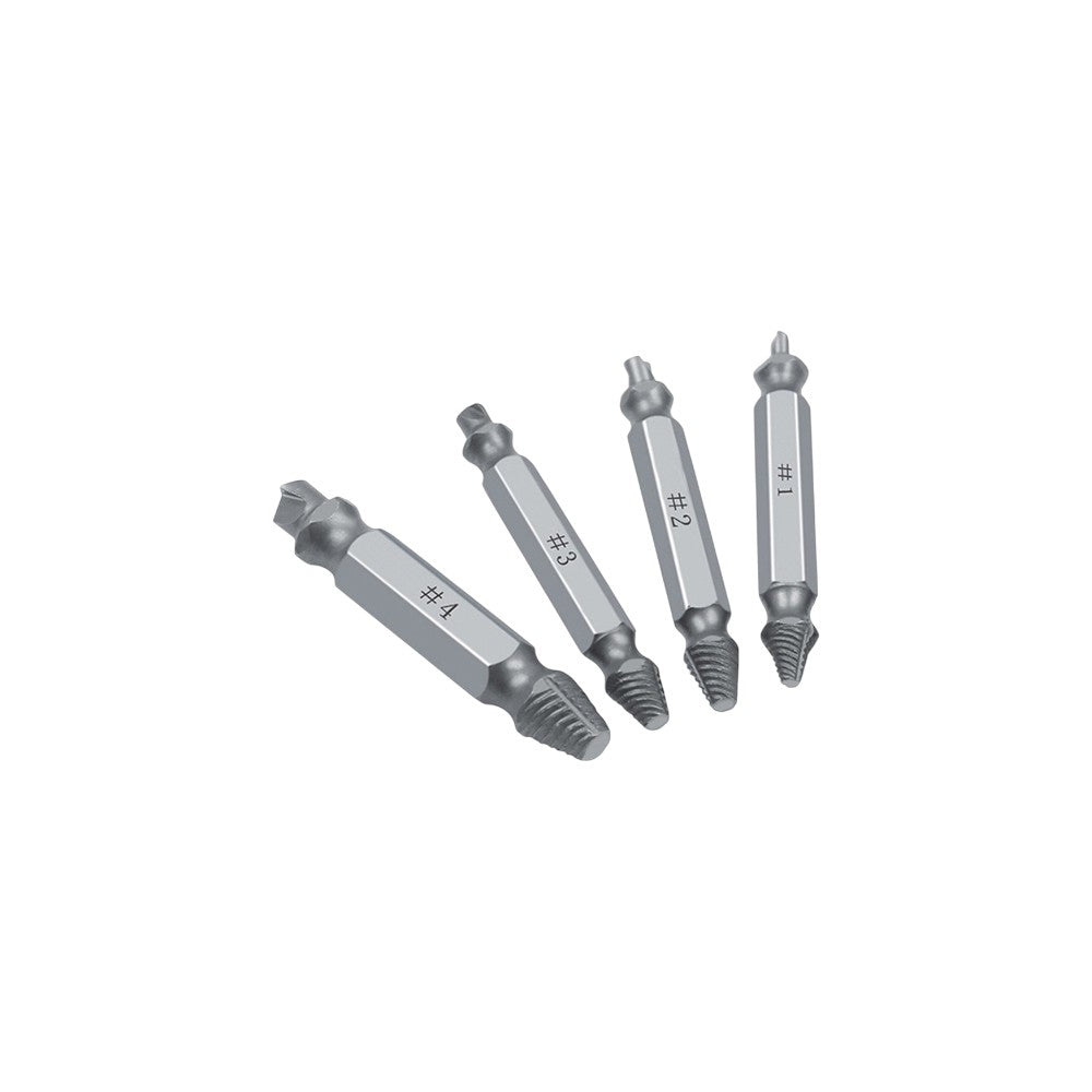Kit de Extratores para Parafusos Quebrados 4 Peças | Aço-Ferramenta