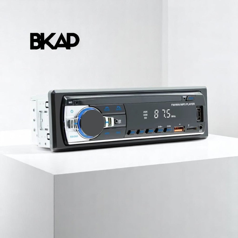 Autorádio 1 DIN BKAP 530L | Bluetooth v5.1 | Tela LED Colorida | USB + AUX + FM