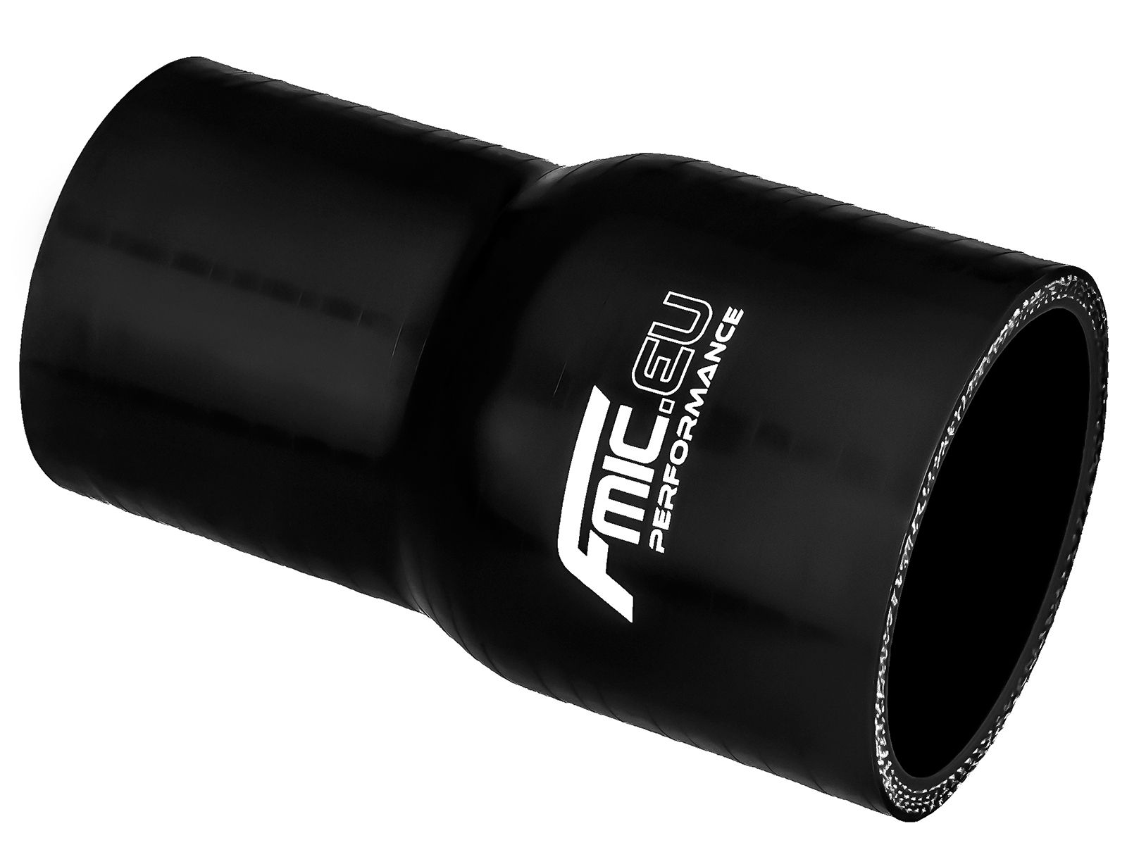 FMIC.EU Silicone Straight Reducer 28mm → 45mm Black | 125mm | Reinforced 4x Mesh | High Temperature and Pressure