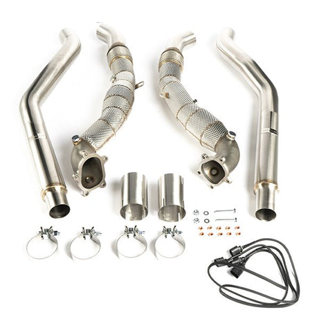 CTS TURBO AUDI C7/C7.5 S6/S7/RS7 4.0T CAST DOWNPIPE SET WITH HIGH FLOW CATS