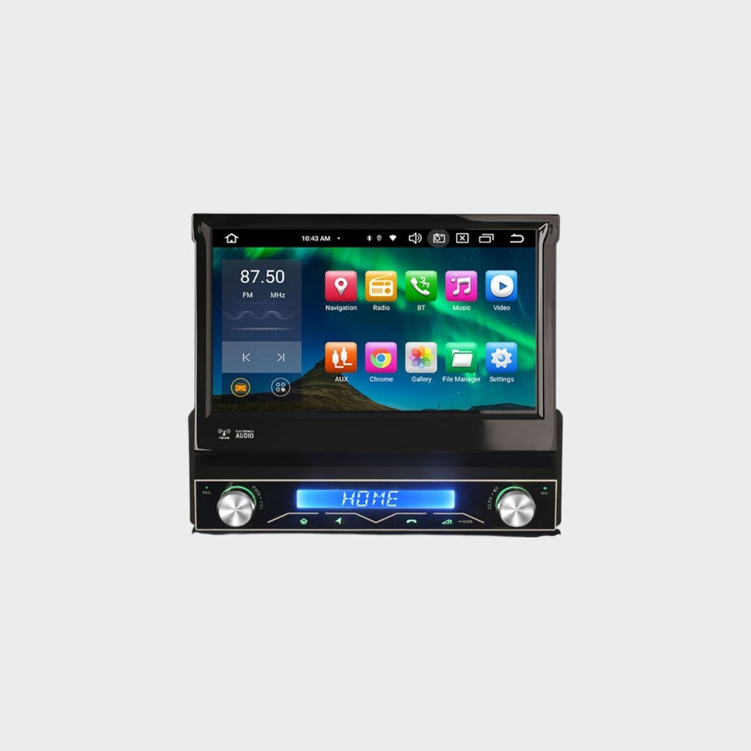 Rádio Automóvel 1 DIN Android 13 | Ecrã Tátil HD 7” | Apple CarPlay & Android Auto™
