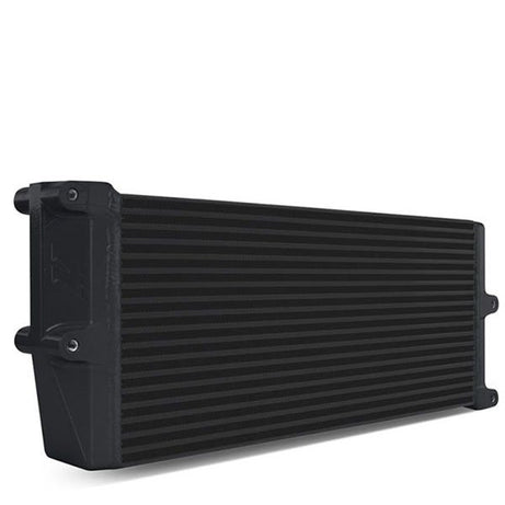 Heavy-Duty Oil Cooler, 17", Opposite-Side Outlets, Black