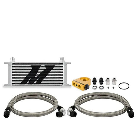 Universal Thermostatic Oil Cooler Kit, 16-Row, Silver