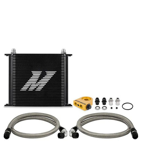 Universal Thermostatic Oil Cooler Kit, 34-Row, Black