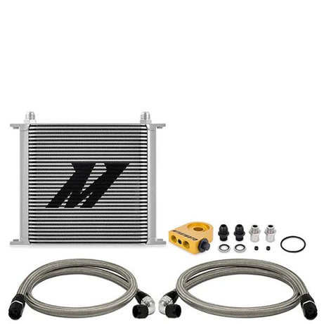 Universal Thermostatic Oil Cooler Kit, 34-Row, Silver