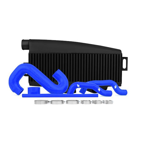 Subaru Impreza WRX/STI Kit de intercooler de montaje superior, 2002-2007, negro con mangueras azules