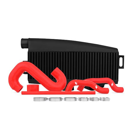 Subaru Impreza WRX/STI Kit de intercooler de montaje superior, 2002-2007, negro con mangueras rojas