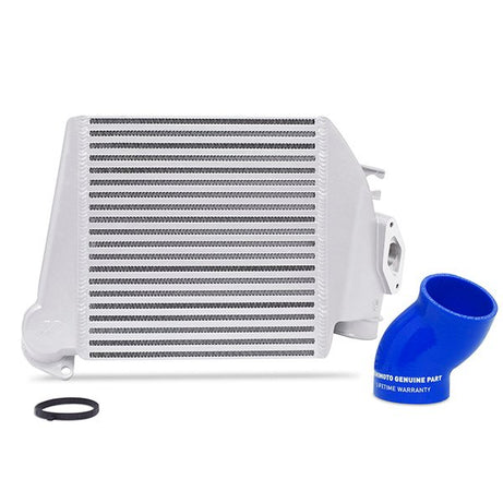 Subaru WRX Kit de intercooler de montaje superior, 2008-2014, plateado con manguera azul