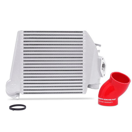 Subaru WRX Kit de intercooler de montaje superior, 2008-2014, plateado con manguera roja