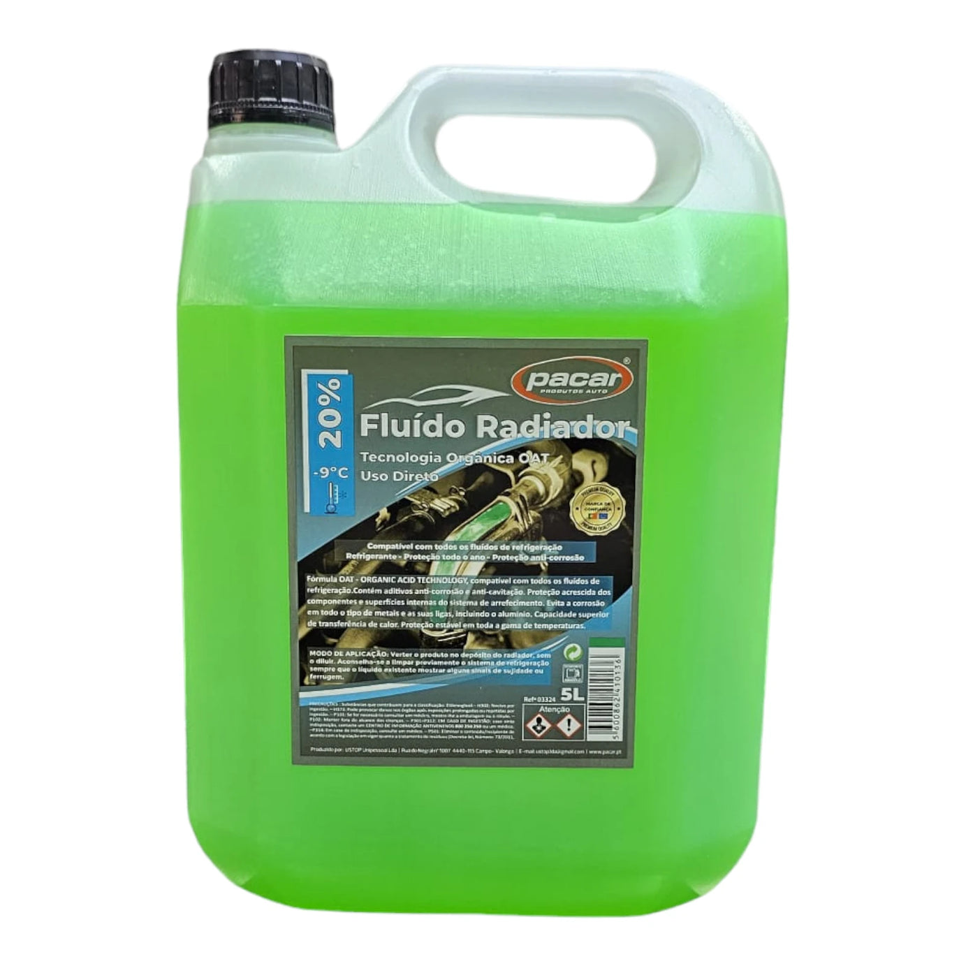 PACAR Anticongelante 20% Mineral -10°C 5L – Verde