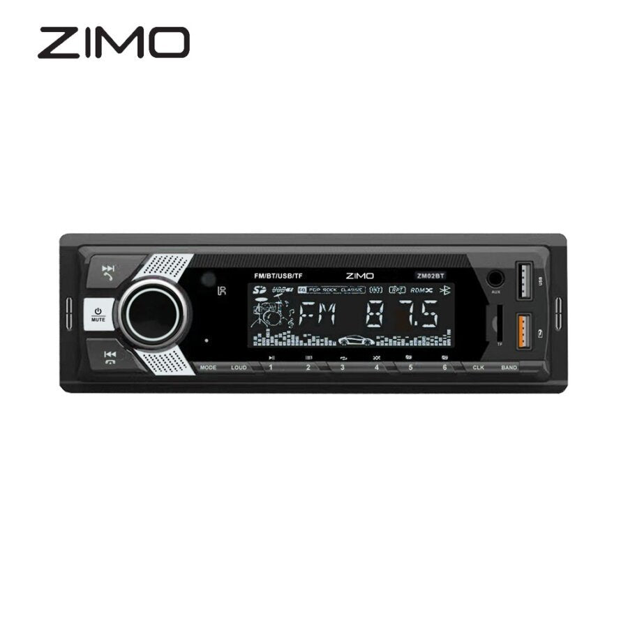 Auto Rádio ZIMO ZM02BT com USB, Bluetooth, AUX e SD