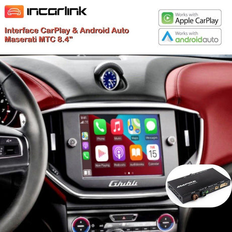 Caméra CarPlay Android Auto Mirrorlink Maserati Ghibli Quattroporte MTC 8.4&quot;