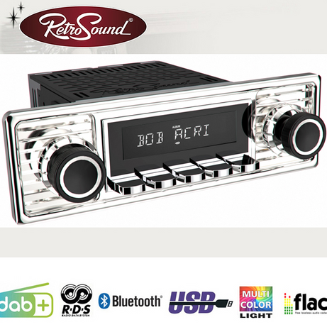 Radio Retrosound "Motor-2DAB" Design "Chrome" RDS USB Bluetooth