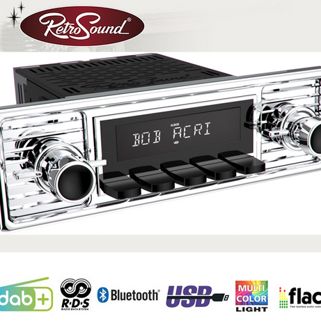 Radio Retrosound "Motor-2DAB" Design "Gullwing" RDS USB Bluetooth