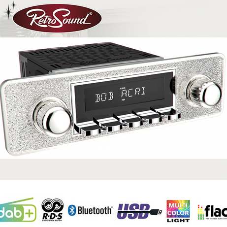 Radio Retrosound "Motor-2DAB" Design "Silver" RDS USB Bluetooth