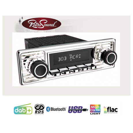 Radio Retrosound "Motor-6DAB" Design "Chrome" RDS USB Bluetooth