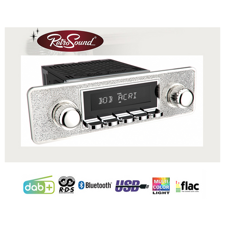 Radio Retrosound "Motor-6DAB" Design "Silver" RDS USB Bluetooth