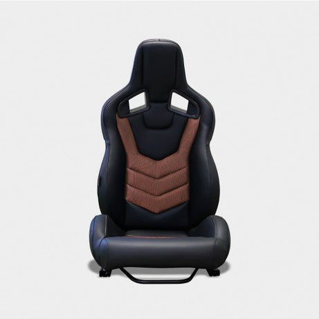 BKAUTOPARTS N1215U sports seat in brown and black leather for co-pilot side