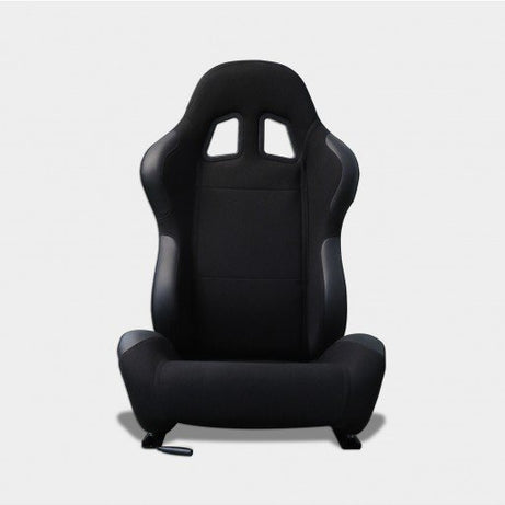 BKAUTOPARTS N220 sports seat in black fabric and black leather for co-pilot side